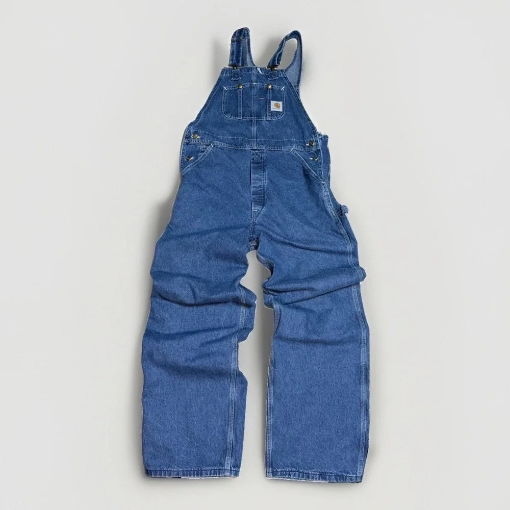 Carhartt Denim Overalls 34x32 R07DST Workwear Blue Cotton Made in USA vintage